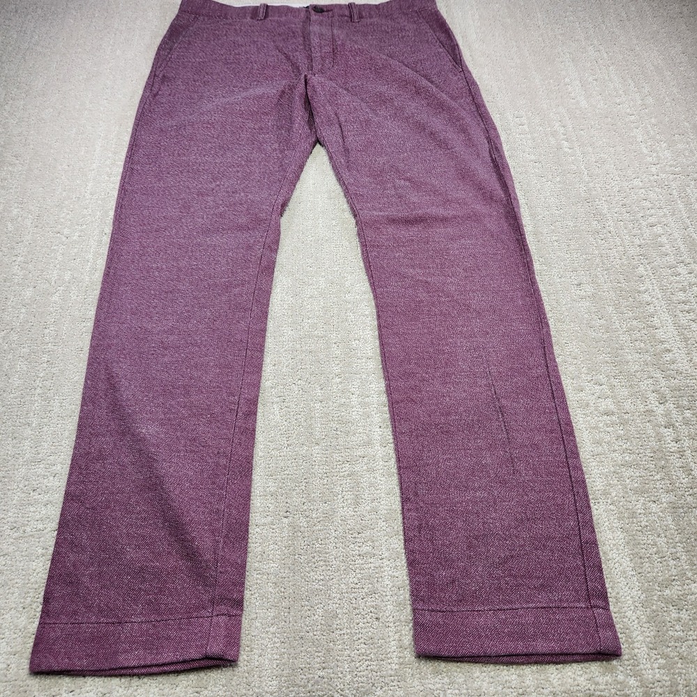 J crew Pants Men  32x32 484 Slim Brush Twill Flex‎ Chino Stretch Cotton Maroon